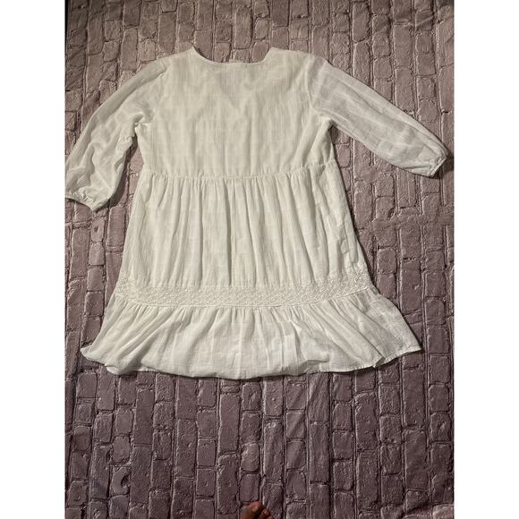 Knox Rose Babydoll Embroidered Peasant Mini Dress No Size Boho Oversize Cowgirl - Picture 7 of 12